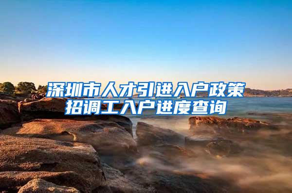 深圳市人才引进入户政策招调工入户进度查询