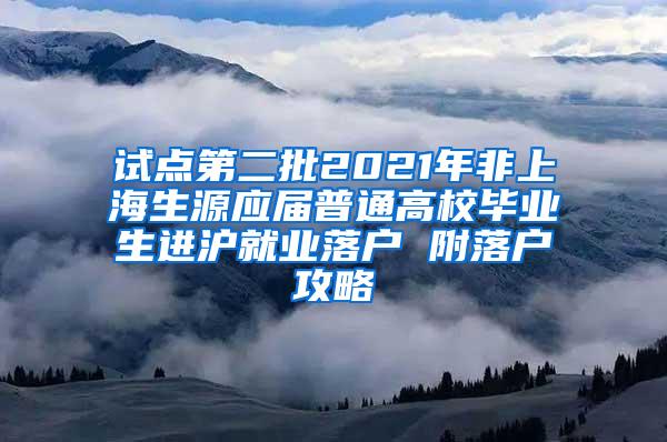 试点第二批2021年非上海生源应届普通高校毕业生进沪就业落户 附落户攻略