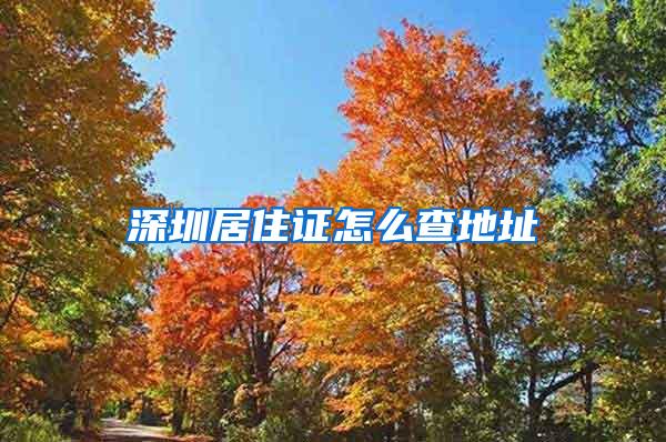 深圳居住证怎么查地址