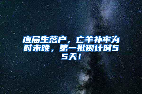 应届生落户，亡羊补牢为时未晚，第一批倒计时55天！