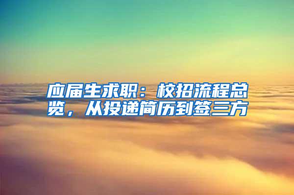 应届生求职：校招流程总览，从投递简历到签三方