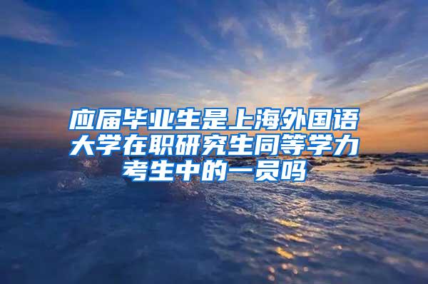 应届毕业生是上海外国语大学在职研究生同等学力考生中的一员吗