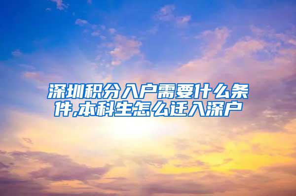 深圳积分入户需要什么条件,本科生怎么迁入深户