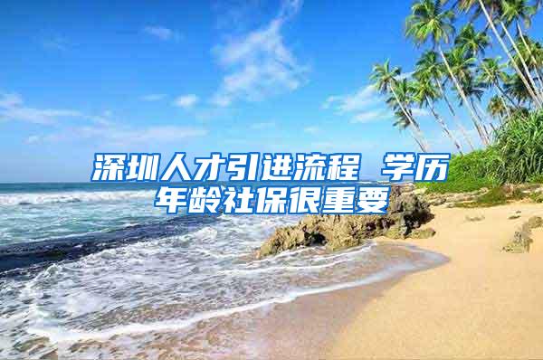 深圳人才引进流程 学历年龄社保很重要