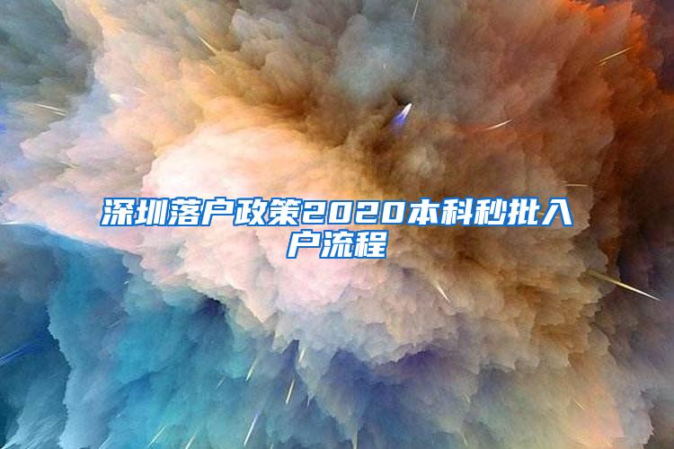深圳落户政策2020本科秒批入户流程