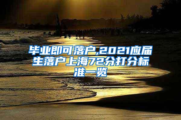 毕业即可落户,2021应届生落户上海72分打分标准一览