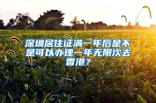 深圳居住证满一年后是不是可以办理一年无限次去香港？