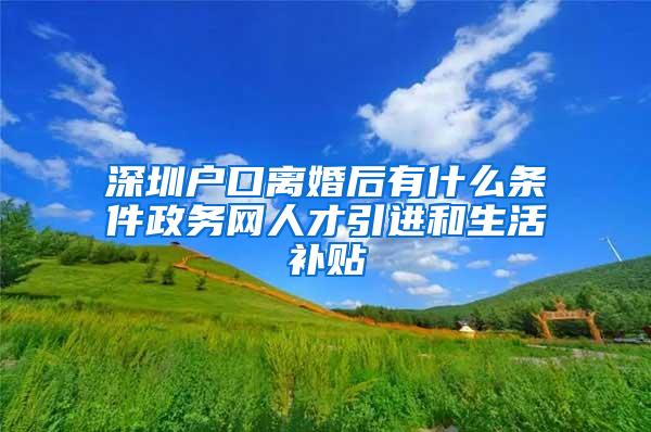 深圳户口离婚后有什么条件政务网人才引进和生活补贴