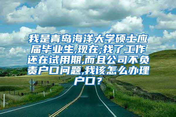 我是青岛海洋大学硕士应届毕业生,现在;找了工作还在试用期,而且公司不负责户口问题,我该怎么办理户口？