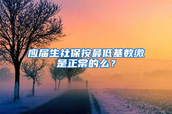 应届生社保按最低基数缴是正常的么？