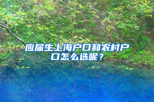 应届生上海户口和农村户口怎么选呢？