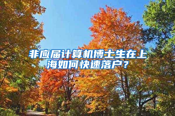 非应届计算机博士生在上海如何快速落户？