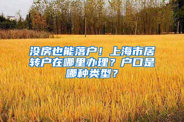 没房也能落户！上海市居转户在哪里办理？户口是哪种类型？