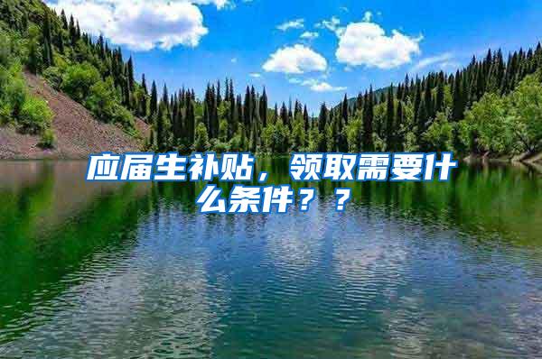 应届生补贴，领取需要什么条件？？