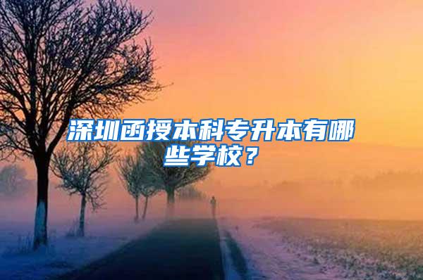 深圳函授本科专升本有哪些学校？