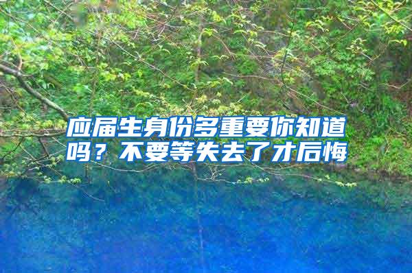 应届生身份多重要你知道吗？不要等失去了才后悔