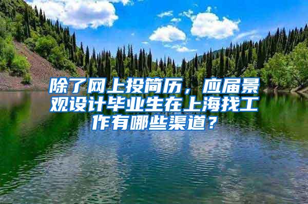 除了网上投简历，应届景观设计毕业生在上海找工作有哪些渠道？