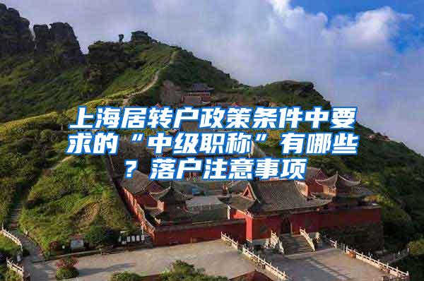 上海居转户政策条件中要求的“中级职称”有哪些？落户注意事项