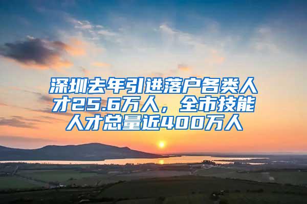 深圳去年引进落户各类人才25.6万人，全市技能人才总量近400万人