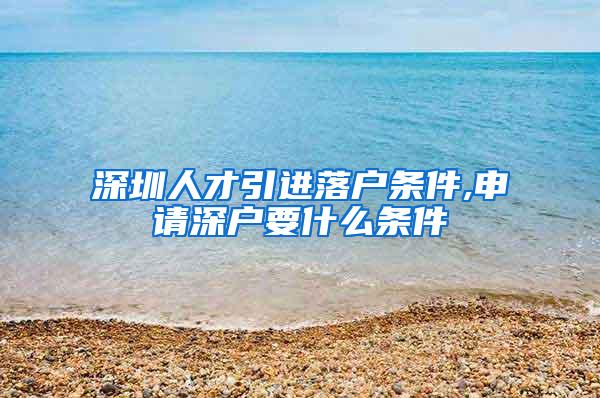 深圳人才引进落户条件,申请深户要什么条件