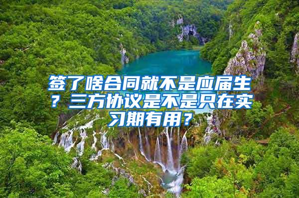 签了啥合同就不是应届生？三方协议是不是只在实习期有用？