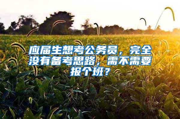 应届生想考公务员，完全没有备考思路，需不需要报个班？