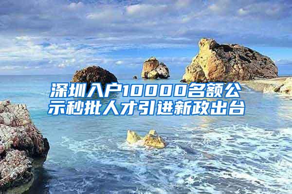 深圳入户10000名额公示秒批人才引进新政出台