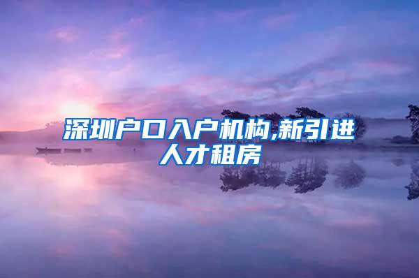 深圳户口入户机构,新引进人才租房