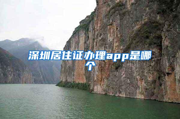 深圳居住证办理app是哪个