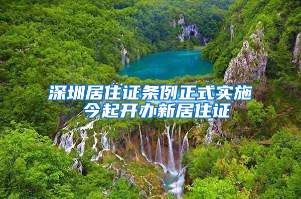 深圳居住证条例正式实施 今起开办新居住证