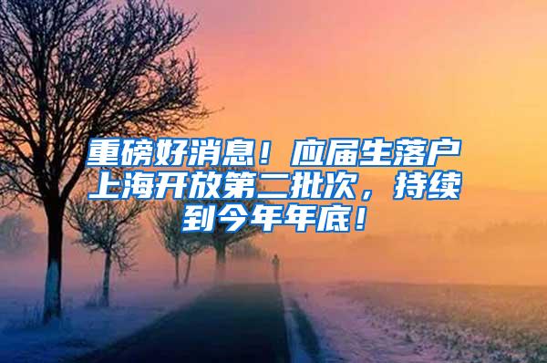 重磅好消息！应届生落户上海开放第二批次，持续到今年年底！