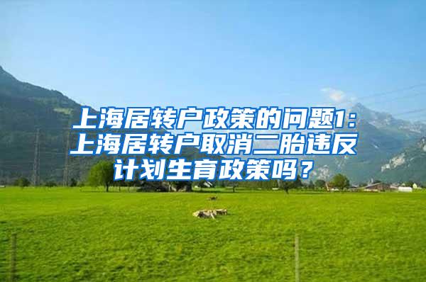上海居转户政策的问题1：上海居转户取消二胎违反计划生育政策吗？