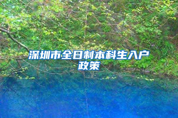 深圳市全日制本科生入户政策