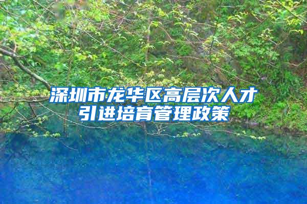 深圳市龙华区高层次人才引进培育管理政策