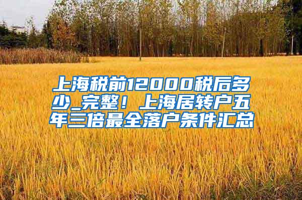 上海税前12000税后多少_完整！上海居转户五年三倍最全落户条件汇总