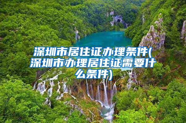 深圳市居住证办理条件(深圳市办理居住证需要什么条件)