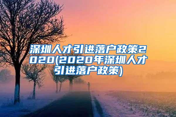 深圳人才引进落户政策2020(2020年深圳人才引进落户政策)