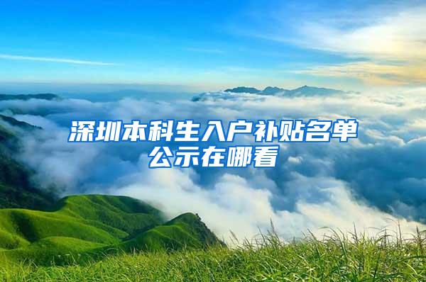 深圳本科生入户补贴名单公示在哪看