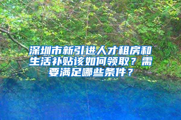 深圳市新引进人才租房和生活补贴该如何领取？需要满足哪些条件？