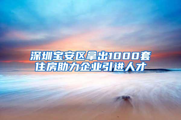 深圳宝安区拿出1000套住房助力企业引进人才