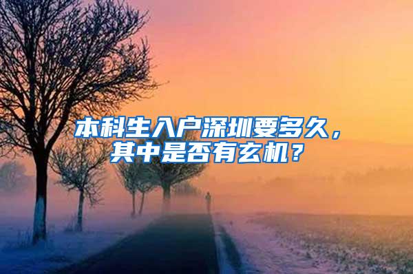 本科生入户深圳要多久，其中是否有玄机？