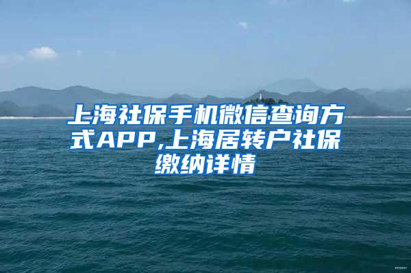 上海社保手机微信查询方式APP,上海居转户社保缴纳详情