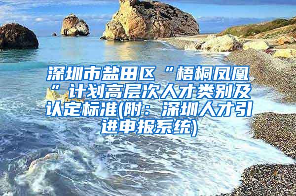 深圳市盐田区“梧桐凤凰”计划高层次人才类别及认定标准(附：深圳人才引进申报系统)