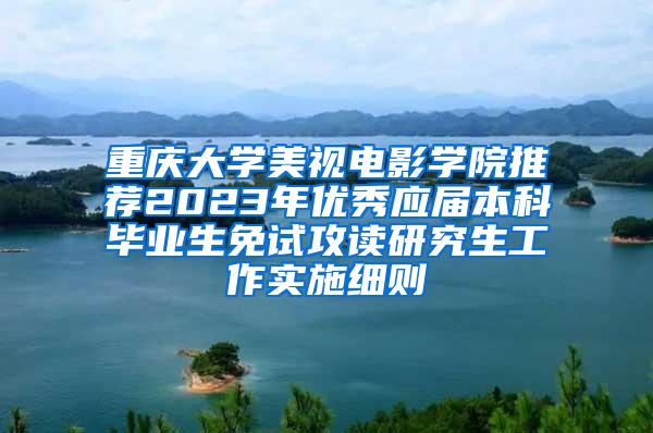 重庆大学美视电影学院推荐2023年优秀应届本科毕业生免试攻读研究生工作实施细则