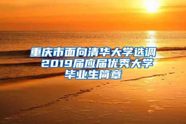 重庆市面向清华大学选调 2019届应届优秀大学毕业生简章