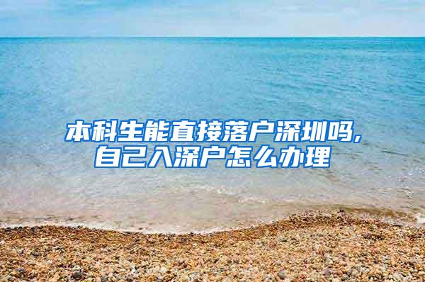 本科生能直接落户深圳吗,自己入深户怎么办理