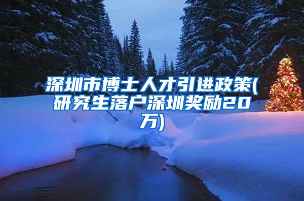 深圳市博士人才引进政策(研究生落户深圳奖励20万)