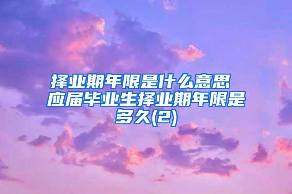 择业期年限是什么意思 应届毕业生择业期年限是多久(2)