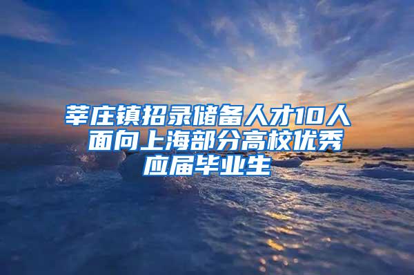 莘庄镇招录储备人才10人 面向上海部分高校优秀应届毕业生