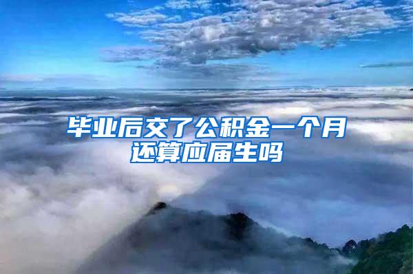 毕业后交了公积金一个月还算应届生吗